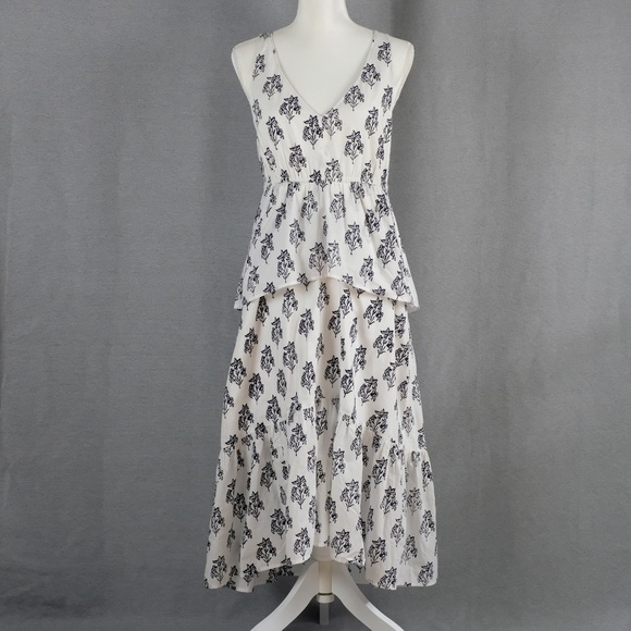 A.L.C. Judd V-Neck Sleeveless Tiered Cotton Dress - Picture 3 of 11